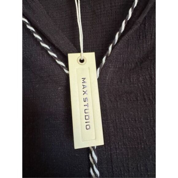 NEW Max Studio Womens Black Gauzy Embroidered Flowy Tassle Top 1X  Boho Western - Picture 9 of 11